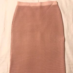 Jonathan Simkhai Pink Ribbed Pencil Skirt